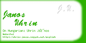 janos uhrin business card